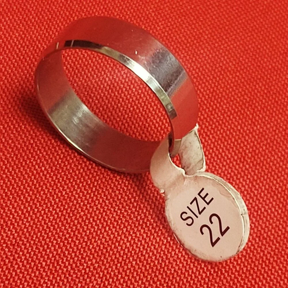 Stainless Steel Wide Band Ring Size 22 Silver Tone Unisex